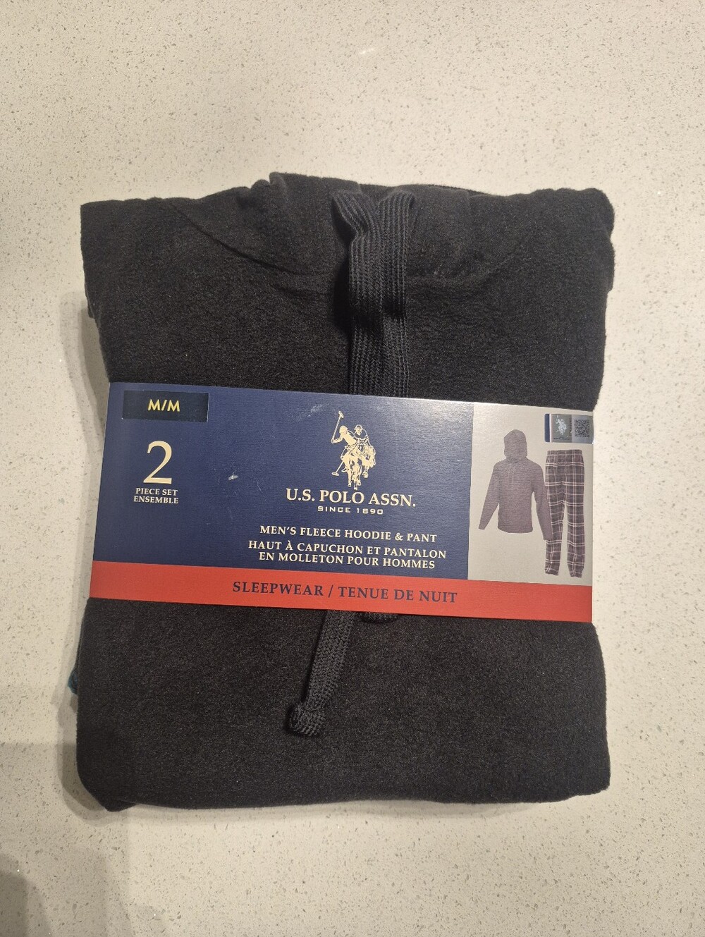 U.S. Polo Assn. Black Men's Fleece Hoodie and Pants Set - Brand New Cozy Comfy